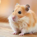 Close-up of a golden Syrian hamster.