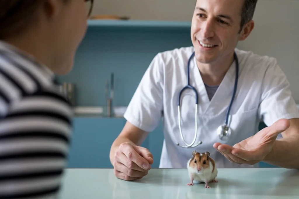 Hamster in a doctor's office.