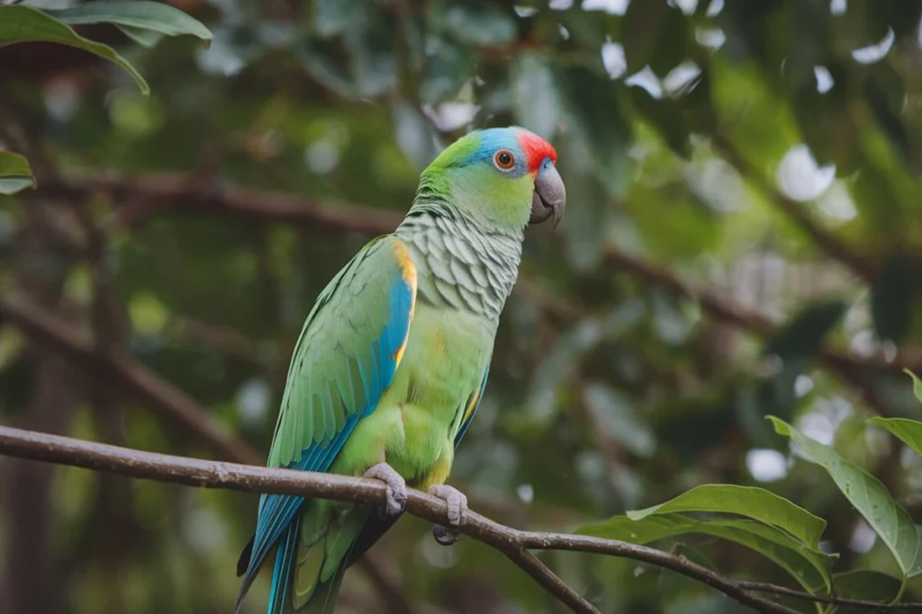 Quaker Parrot on Branch! Why Are Quaker Parrots Illegal